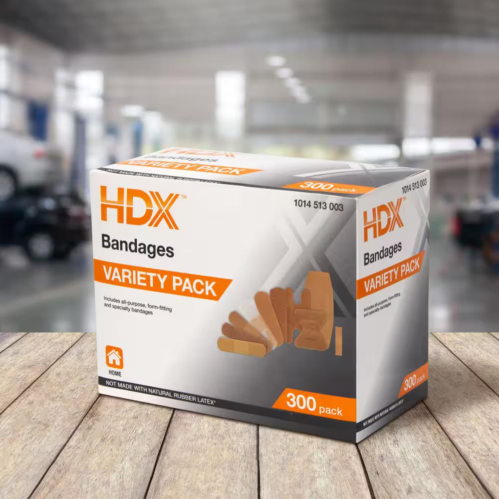 Bandage Variety Pack 300-Count First Aid Kit