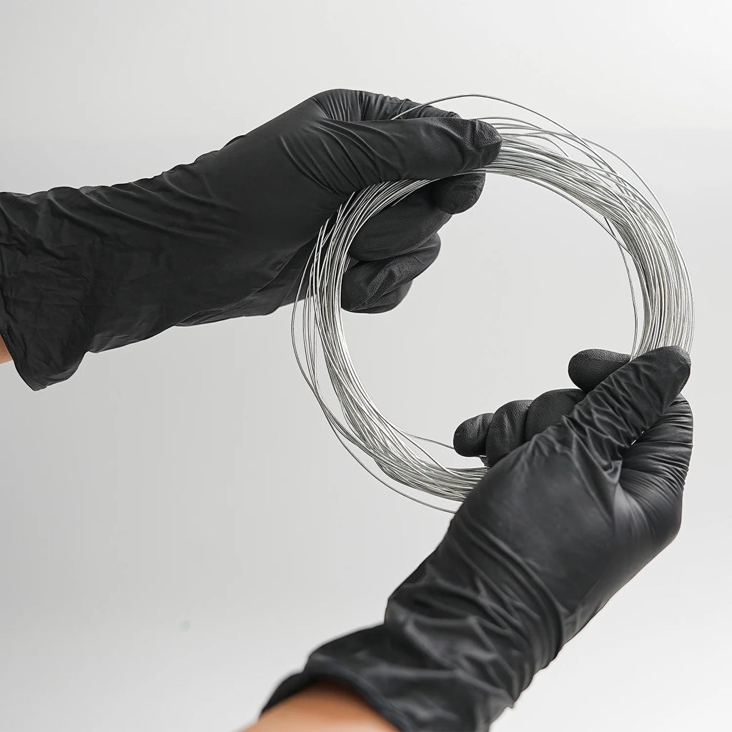 1000PCS Black Disposable Gloves Nitrile, Food Safe Gloves for Cooking, Food Prep, Powder-Free, Latex-Free, Textured Grip, 3.2 Mil, Medium
