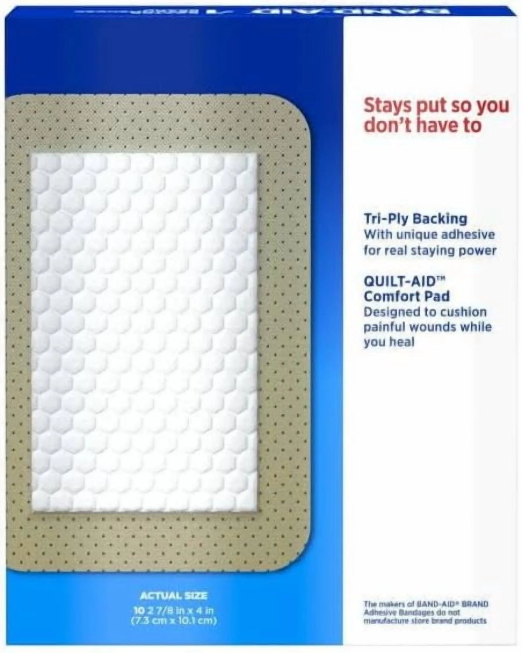 Brand Tru-Stay Adhesive Pads, Large Sterile Bandages, 10 Ct