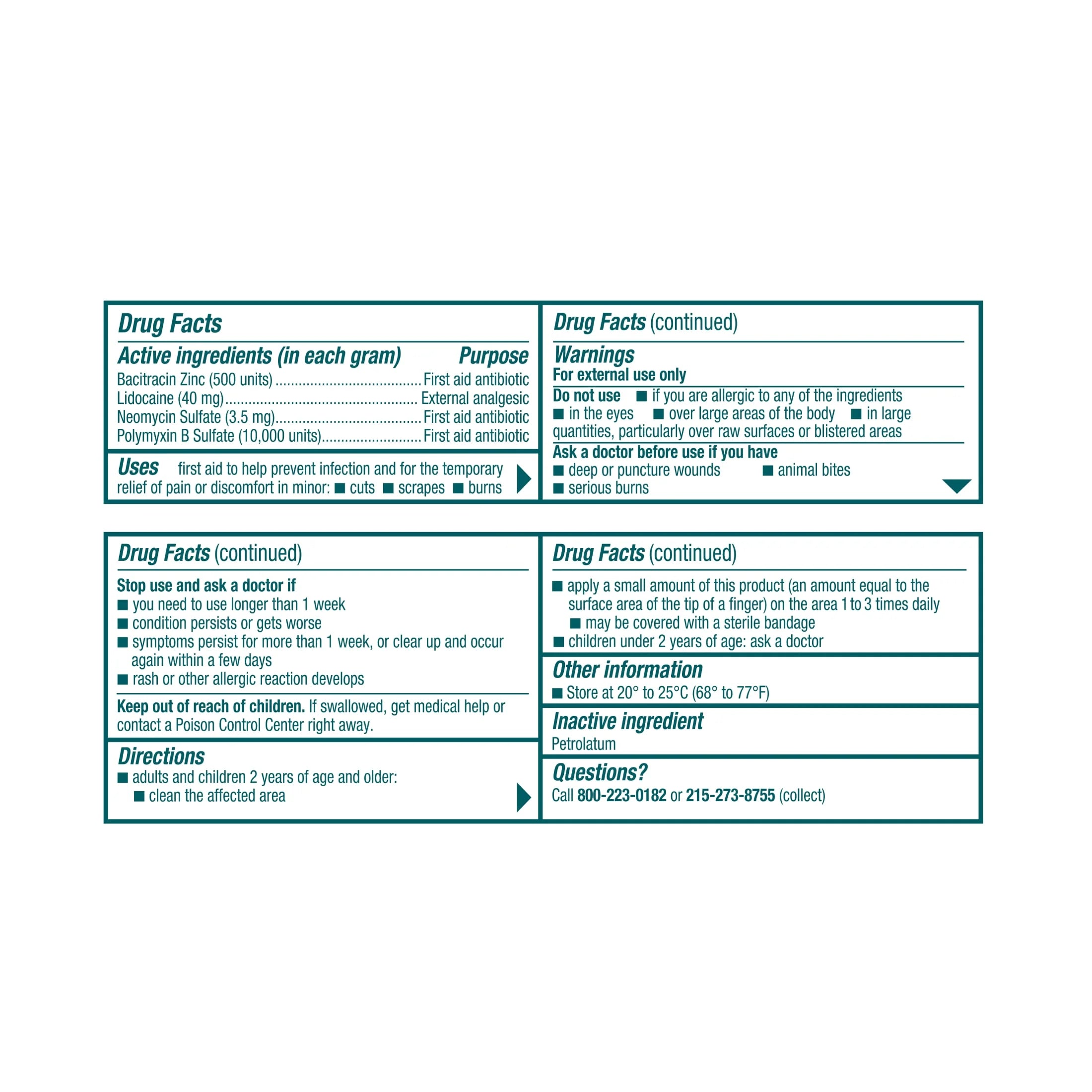 + Lidocaine Pain Relief Triple Antibiotic Ointment, 0.5 Oz