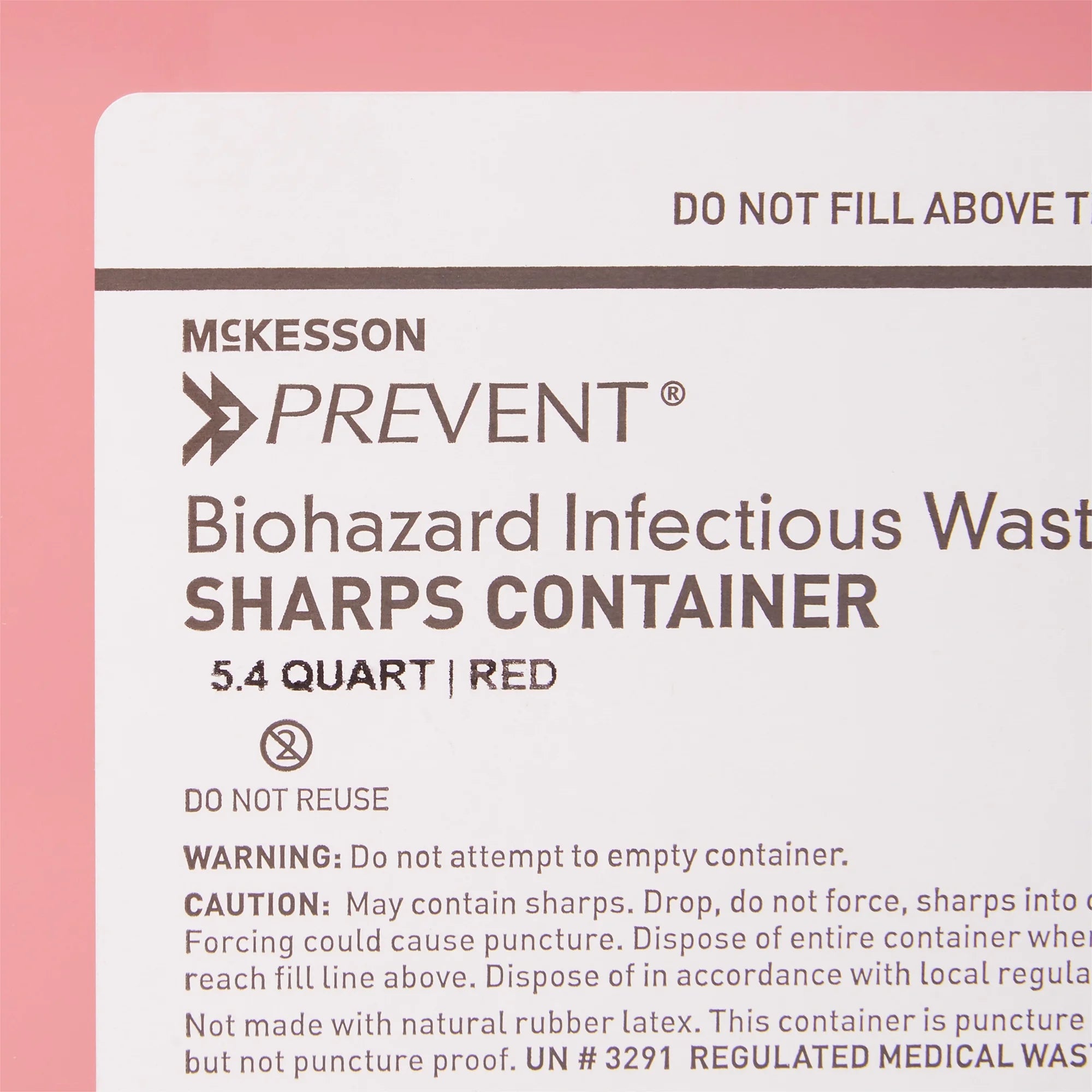 Biohazard Sharps Container, Puncture-Resistant Lockable Bin - Red, 5.4 Qt, 1 Ct