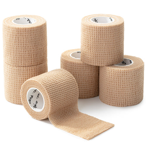 - Self Adhesive Bandage Wrap, 6 Pack, Skin Colored, 2“ X 5 Yards