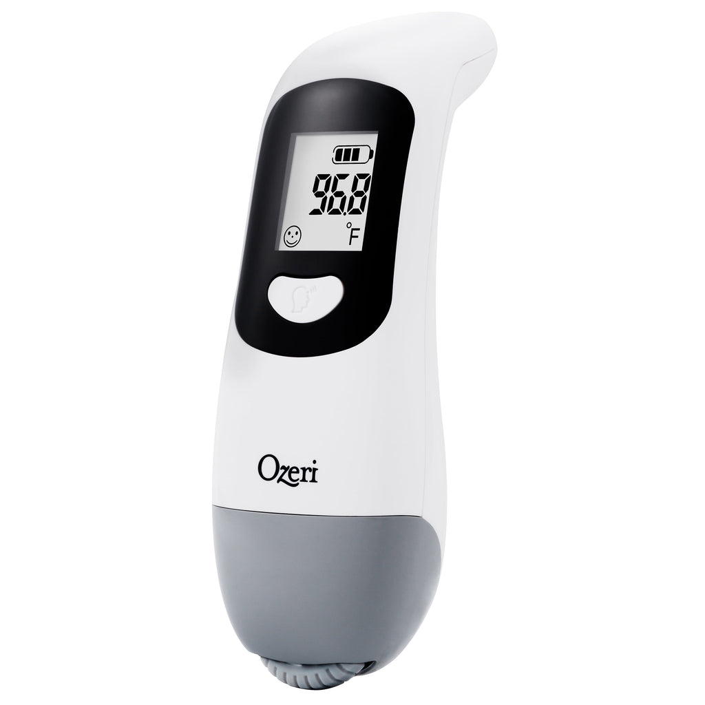Forehead Thermometer, ISO 80601-2-56 Medical-Grade with Silent Fever Alarm and Battery-Free Kinetic Activation