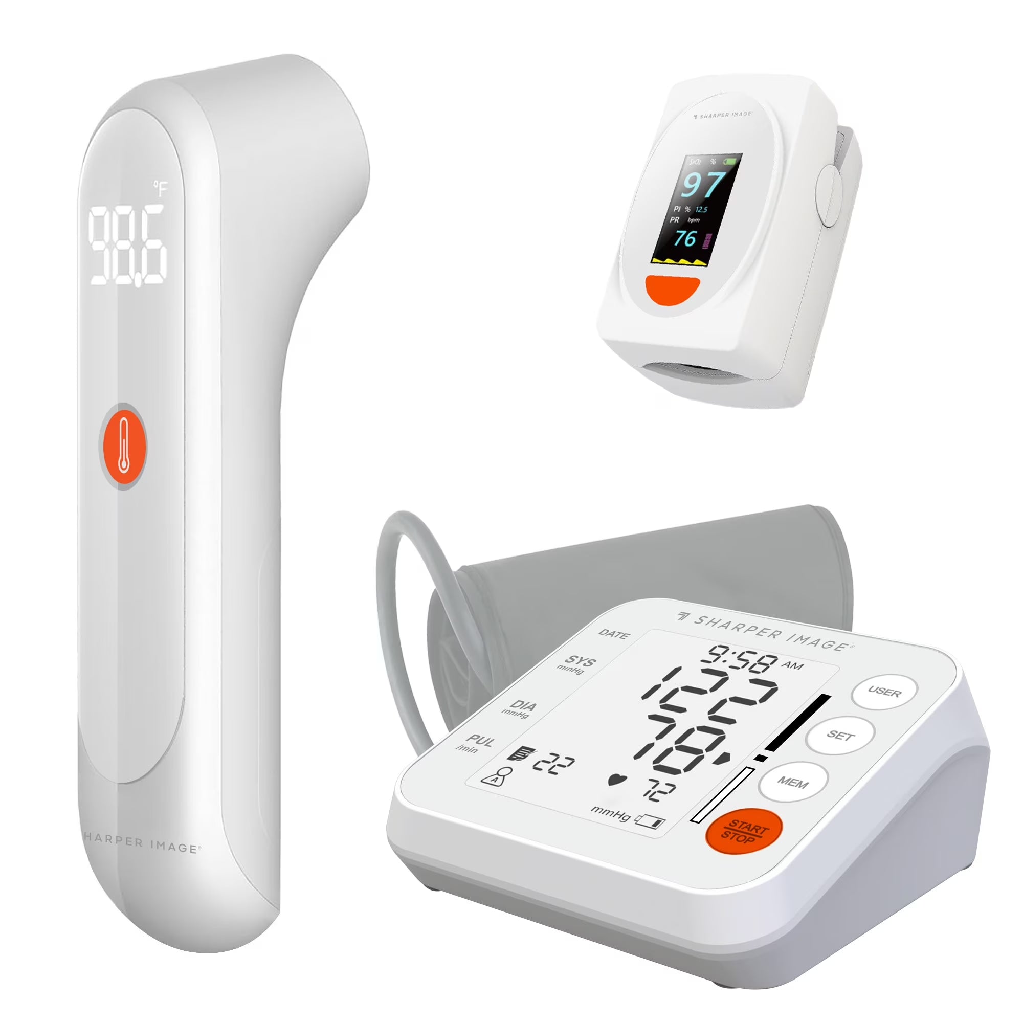 3 in 1 Set Blood Pressure Monitor Pulse Oximeter & Thermometer