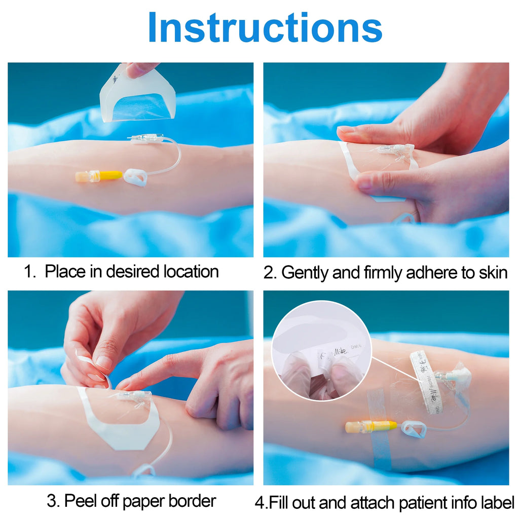 Transparent Film Dressing 4" X 4.75", 48 Count Waterproof Bandage for Post Surgical Shower