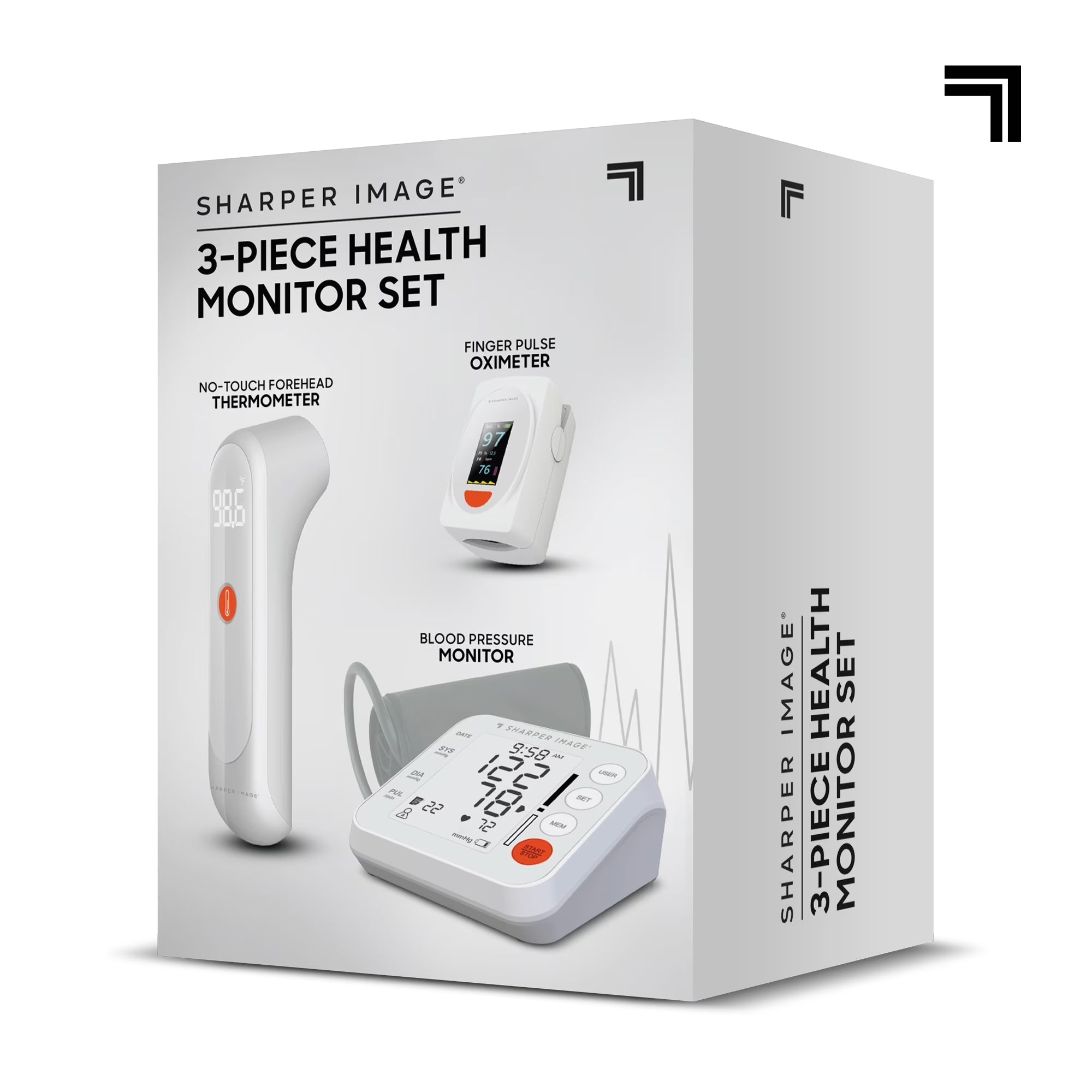 3 in 1 Set Blood Pressure Monitor Pulse Oximeter & Thermometer