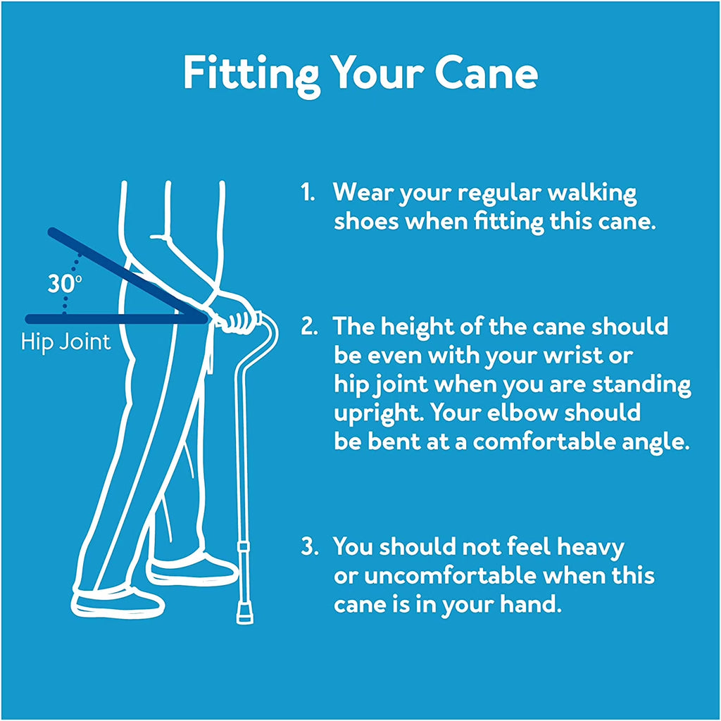 Ergo Offset Adjustable Handle Walking Cane for All Occasions, Black, 250 Lb Weight Capacity