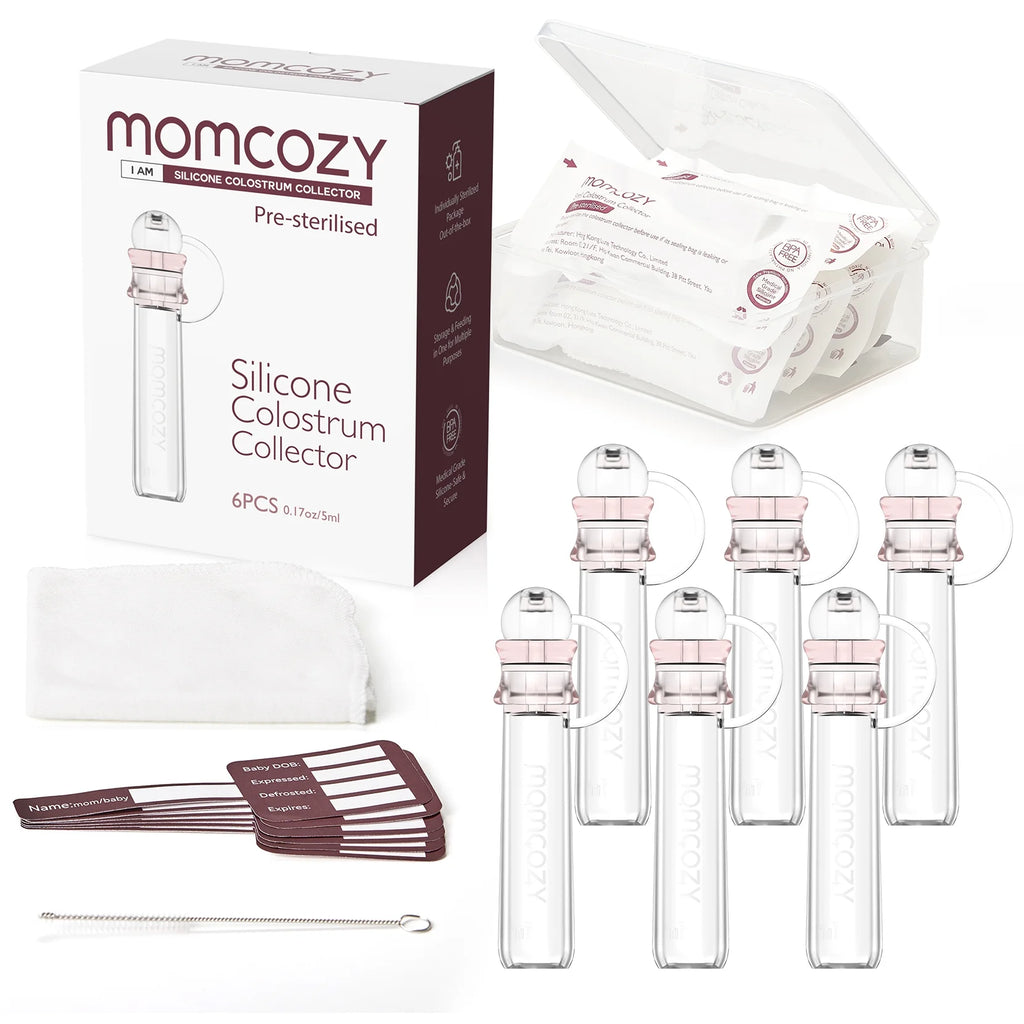 Colostrum Collector, Portable Reusable Breast Milk Collector and Storage Bottles, 5Ml, 6Pcs