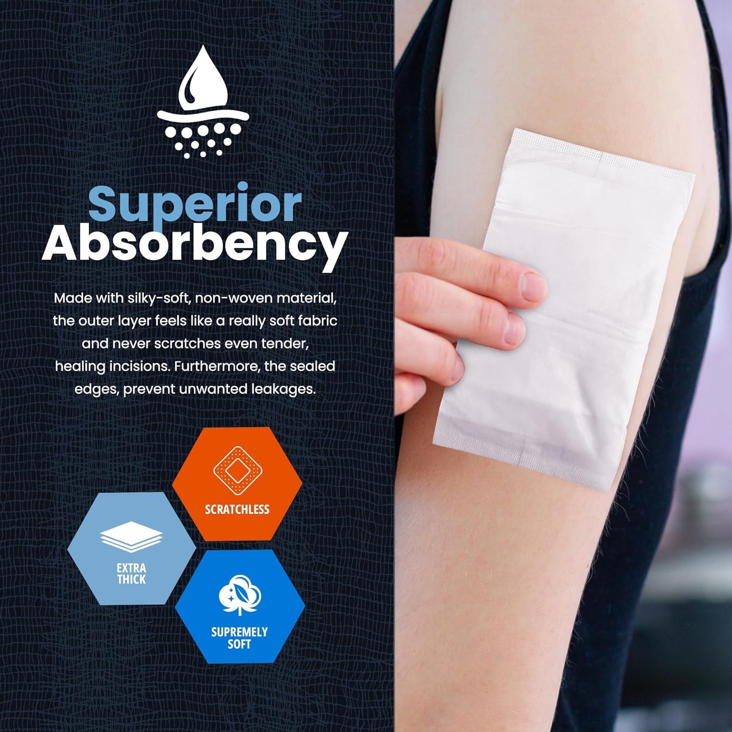 Sterile Abdominal- ABD Combine Pads| 40-Pack, 5 X 9 Inches| Extra Absorbent & Th