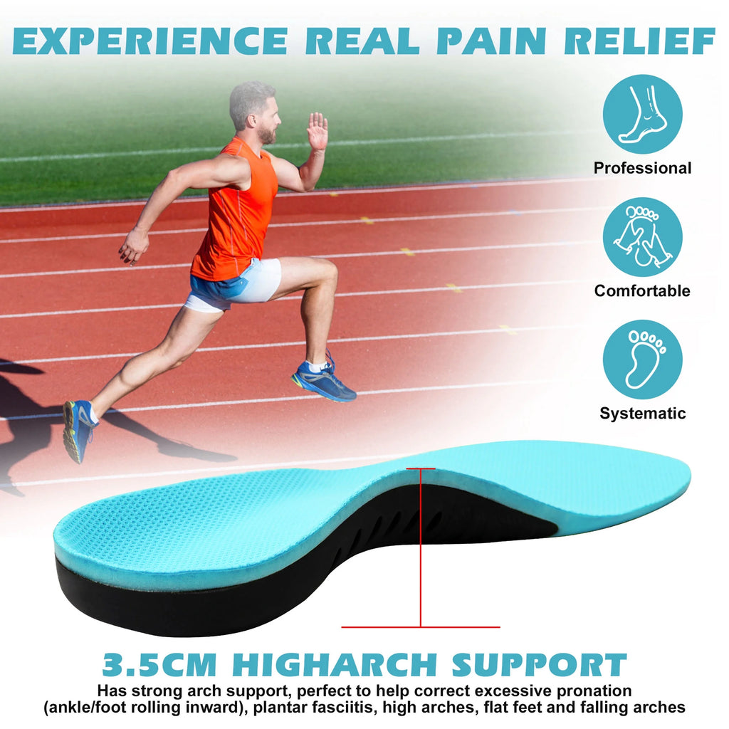 Plantar Fasciitis Insoles, Heavy Duty High Arch Support Inserts, Flat Feet - Orthotic Foot Pain Relief Insoles for Men Women, S