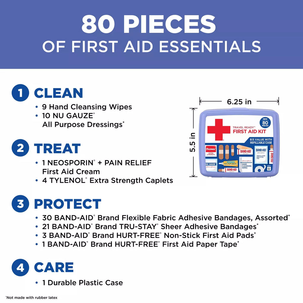 Johnson & Johnson First Aid Kit - 80Ct