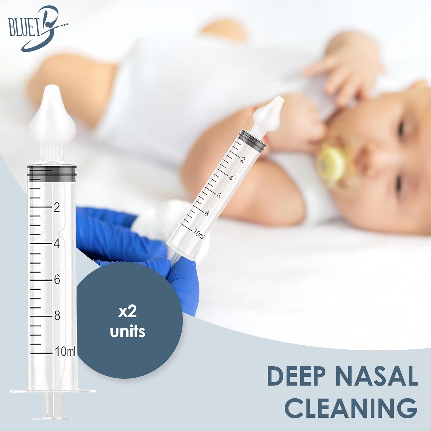 Baby Nasal Syringe (2-Pack) - Safe Silicone Nasal Aspirator for Newborn - Infant