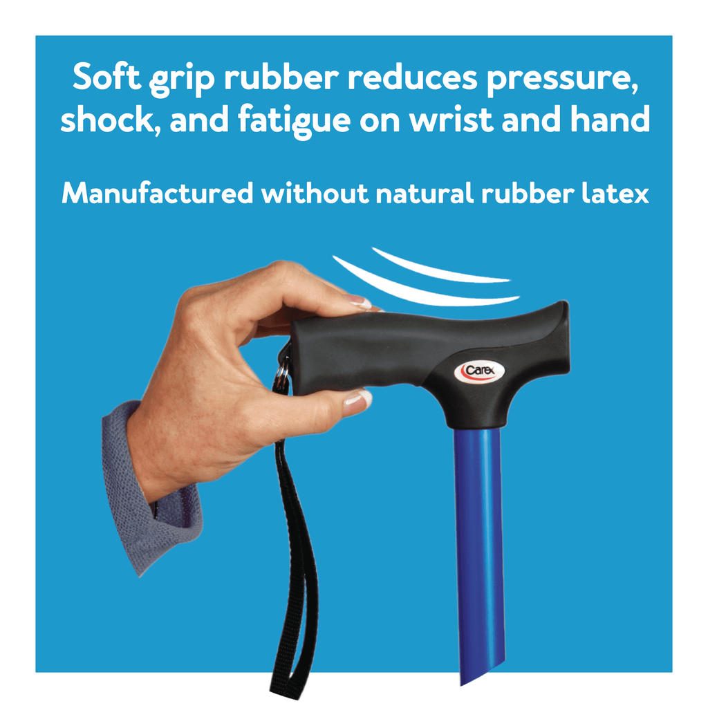Soft Grip Derby Adjustable Walking Cane , Blue, 250 Lb Weight Capacity