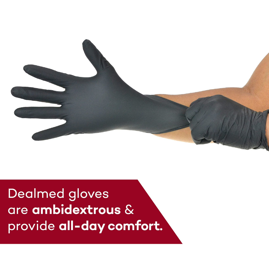 Nitrile Exam Gloves, Black – 100 Count Disposable, Non-Irritating, Latex Free, Multi-Purpose for First Aid and Medical Facilities (Small, Pack of 1)