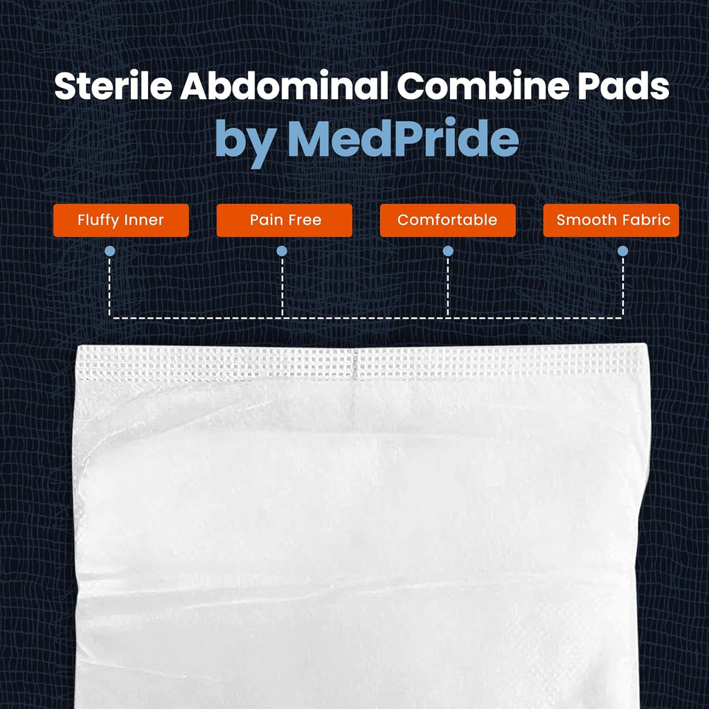 Sterile Abdominal- ABD Combine Pads| 40-Pack, 5 X 9 Inches| Extra Absorbent & Th