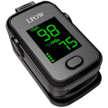 Fingertip Pulse Oximeter, Oxygen Level Pulse Rate, Includes Batteries and Lanyard - Black