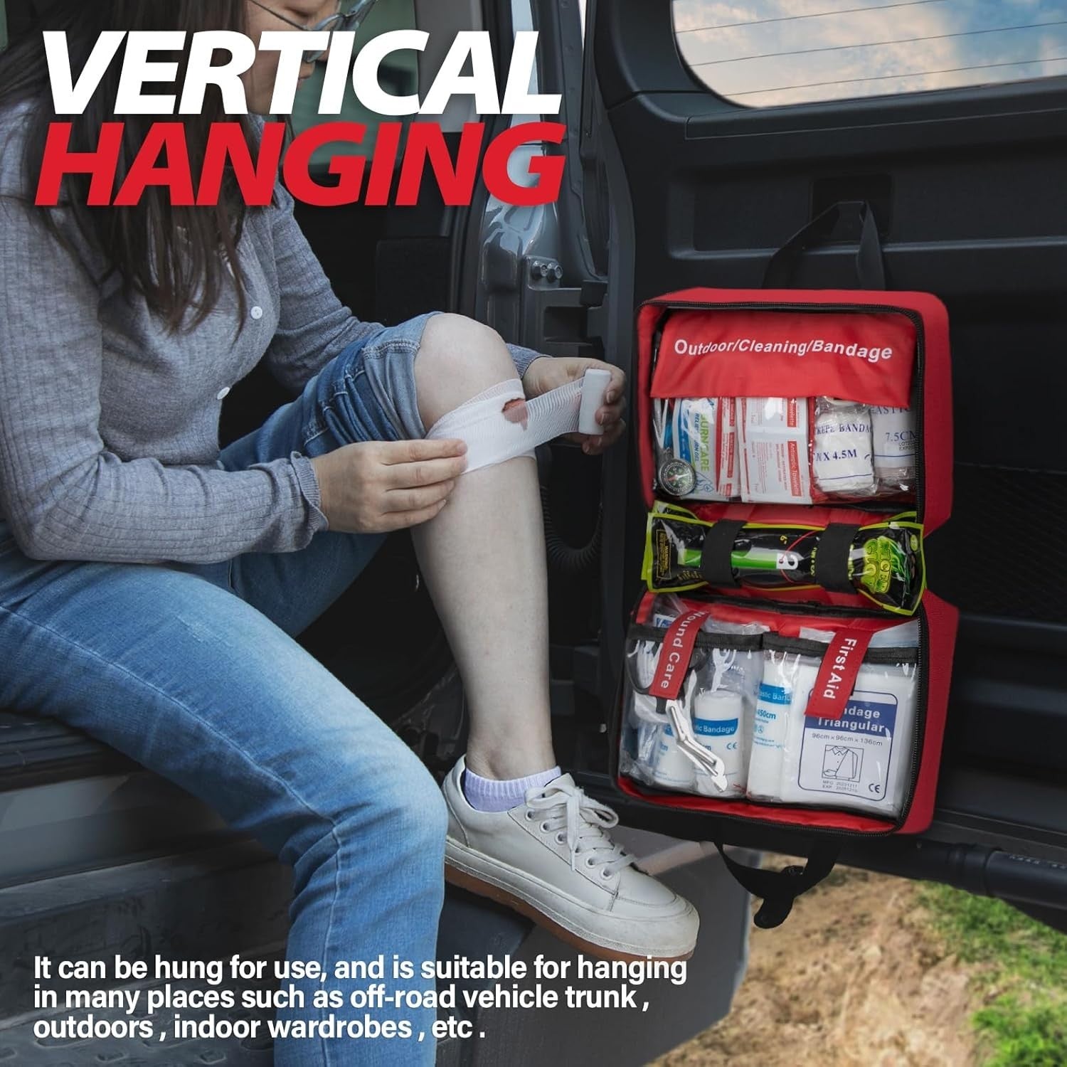 350 Piece First Aid Kit for Car & Home, Waterproof Emergency Survival Gear