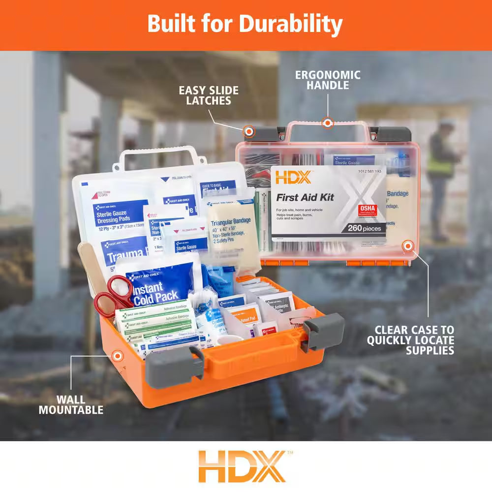 260-Piece OSHA Rated First Aid Kit