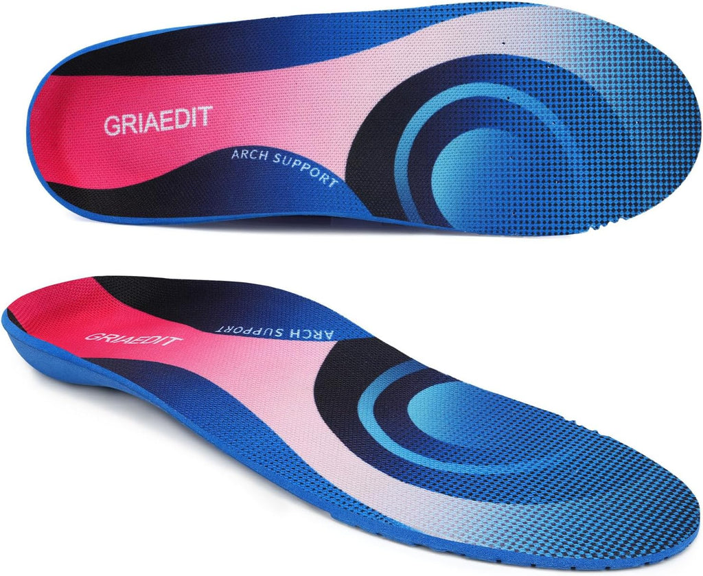 Heavy-Duty Arch Support Insoles for 240+ Lbs, Orthotic Plantar Fasciitis Relief,