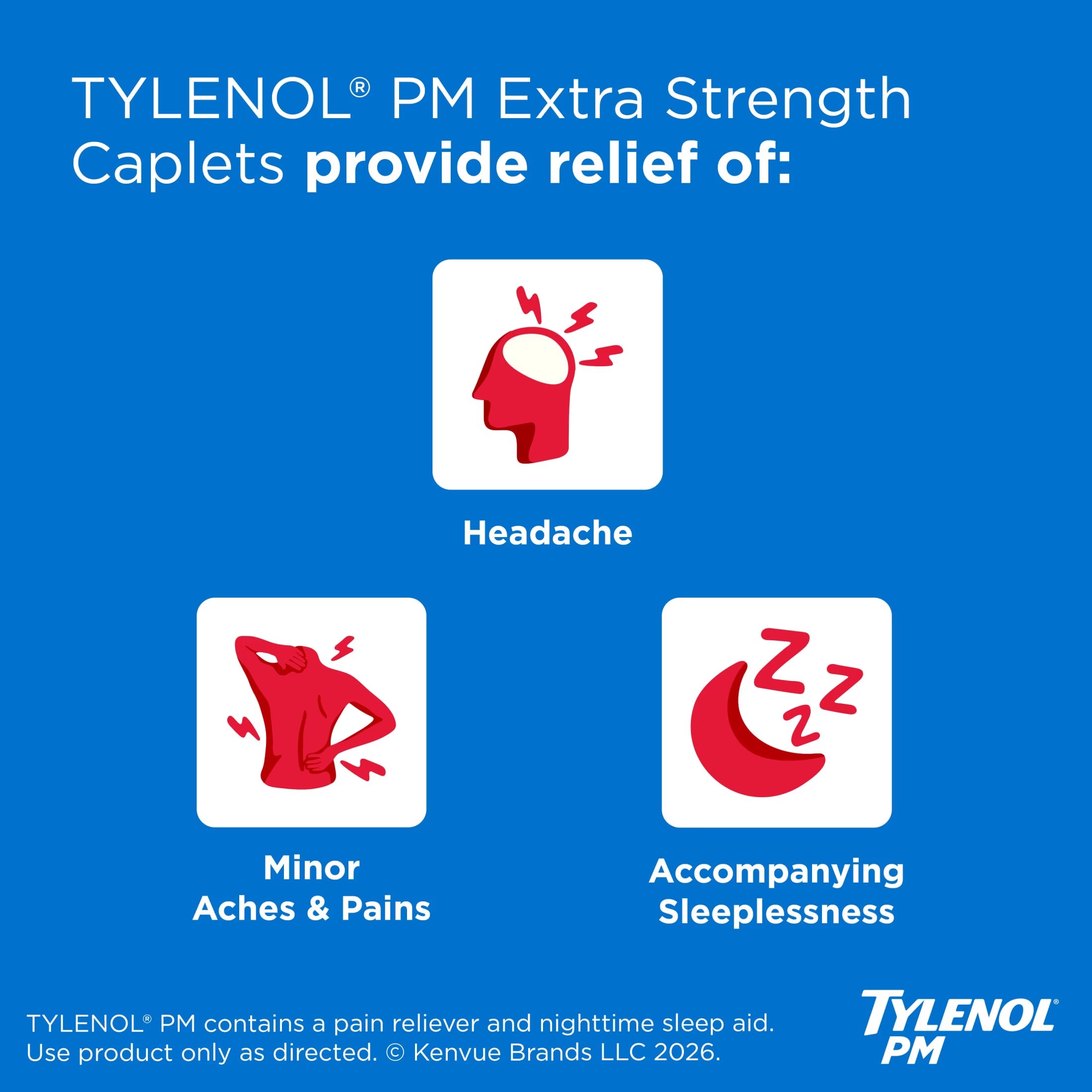 PM Extra Strength Nighttime Pain Relief and Sleep Aid Caplets, Fast, Strong, 100 Count