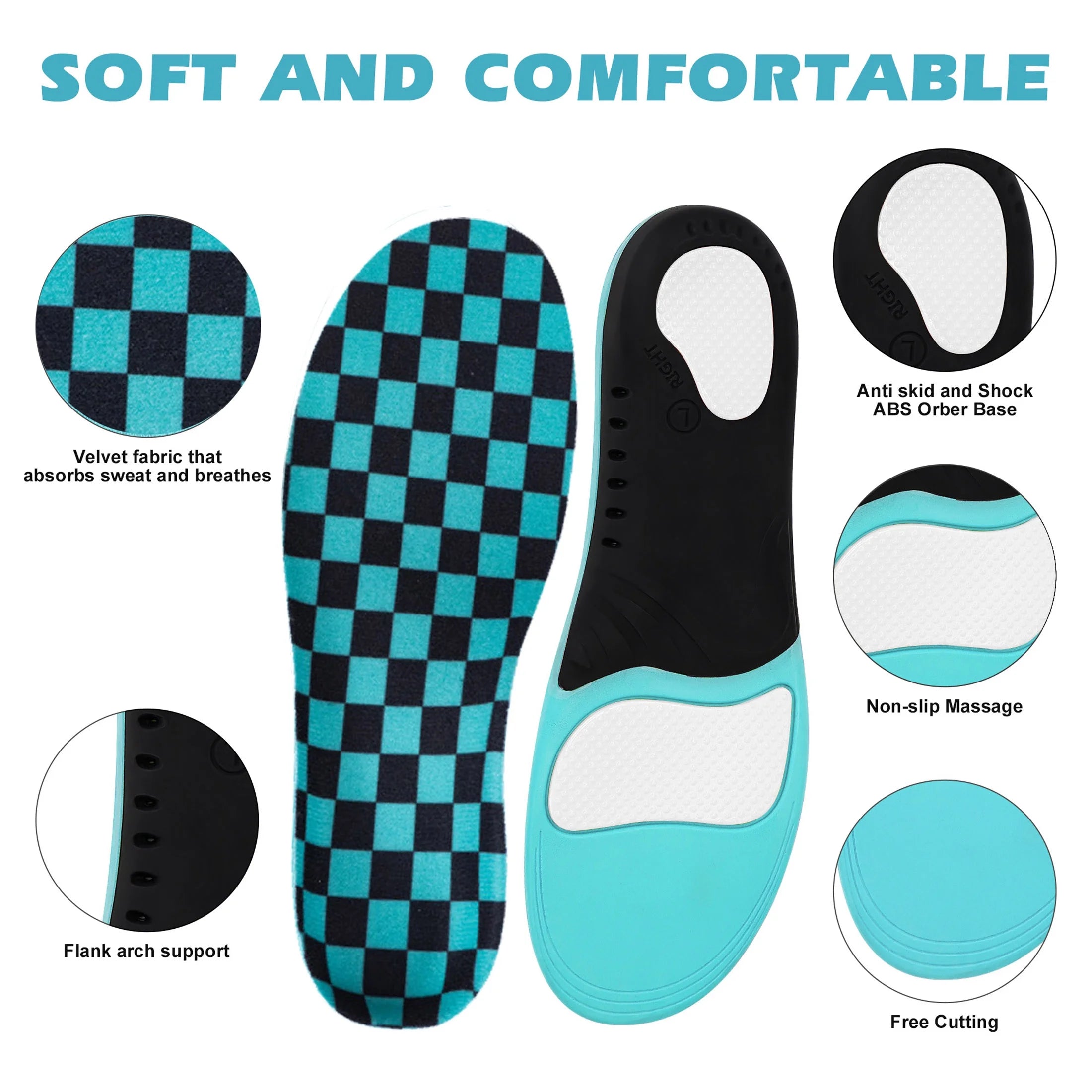 Plantar Fasciitis Insoles, Heavy Duty High Arch Support Inserts, Flat Feet - Orthotic Foot Pain Relief Insoles for Men Women, S