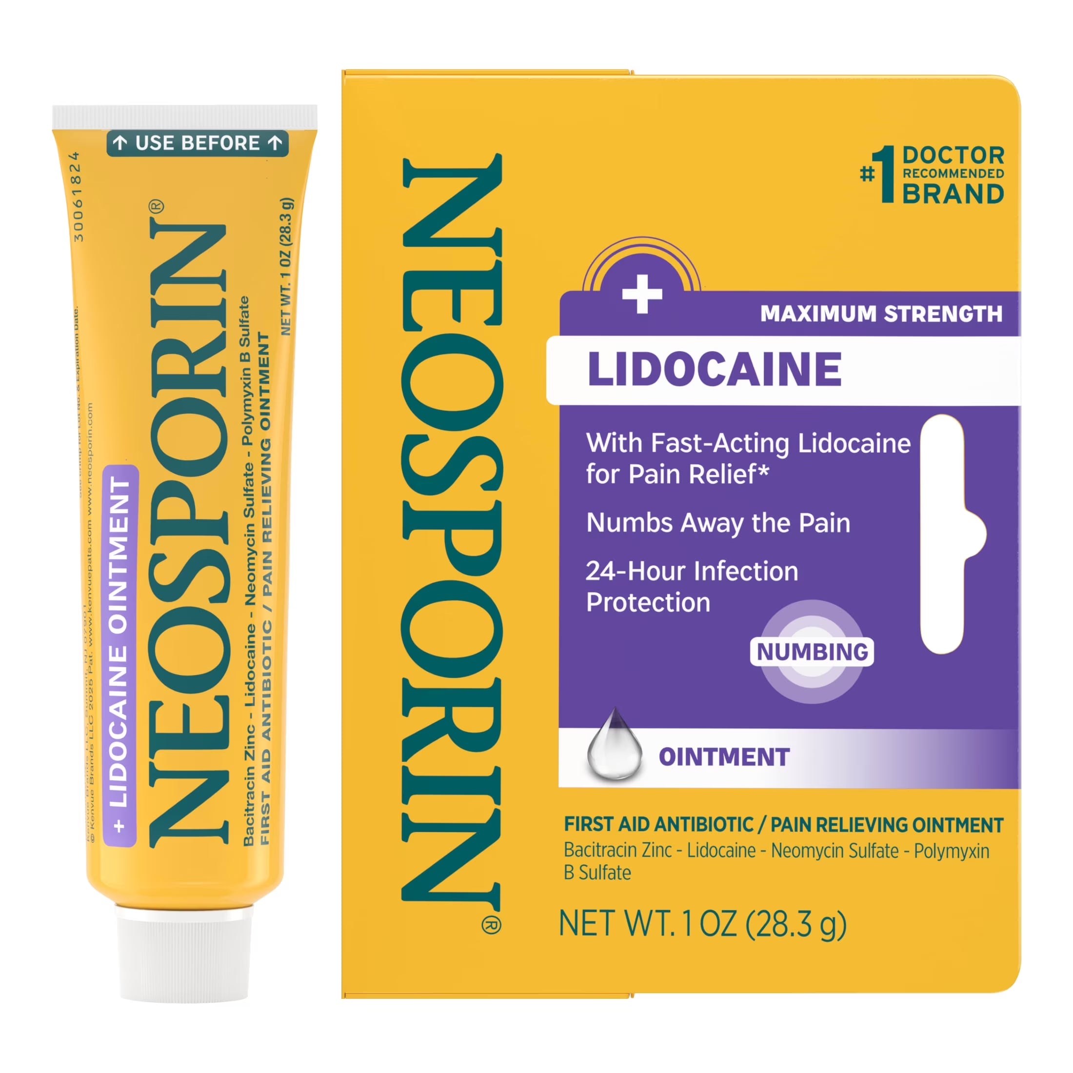 + Lidocaine Pain Relief Triple Antibiotic Ointment, 1 Oz