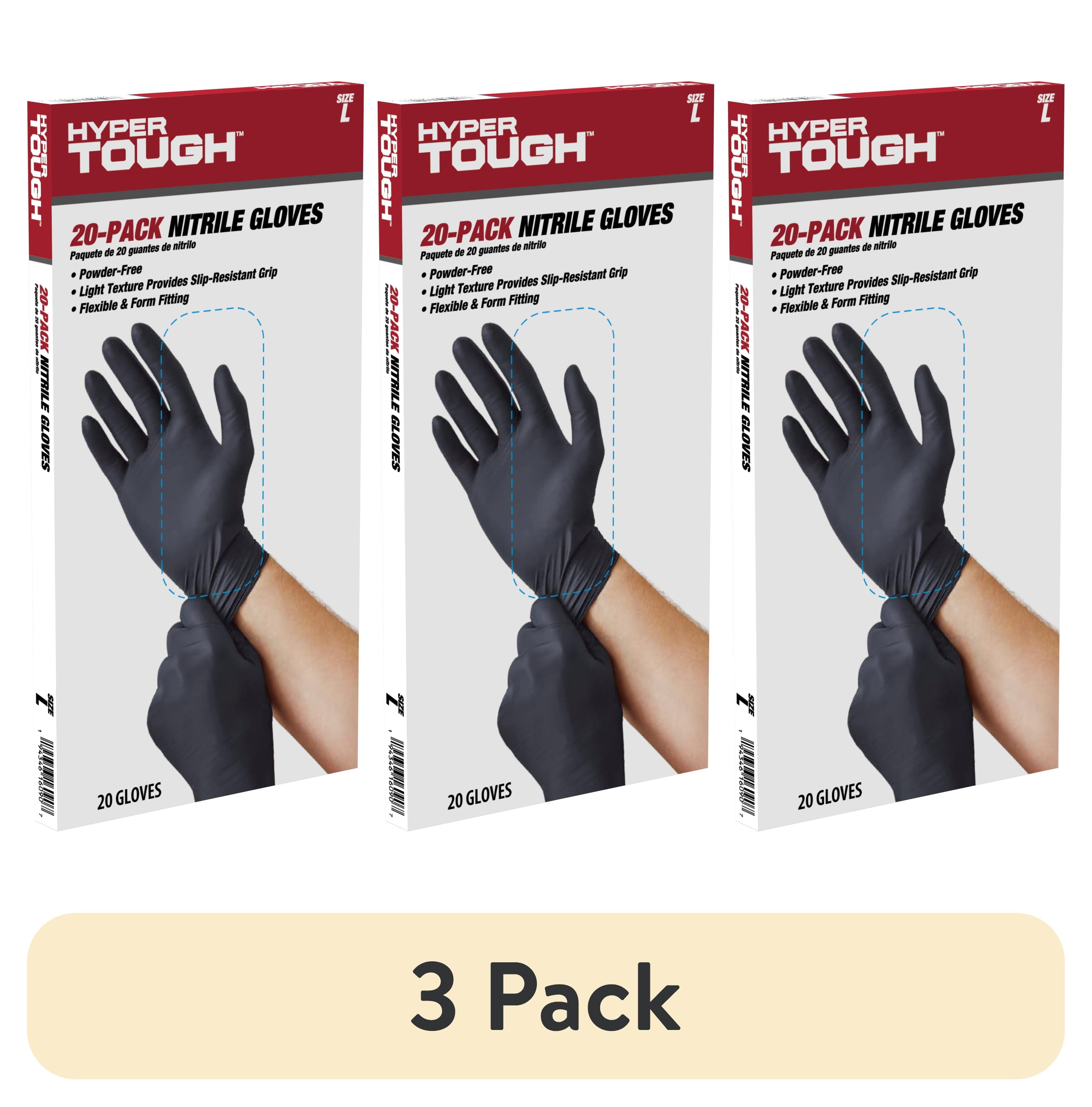 Disposable Nitrile Gloves, 20CT, Size Large, One Size Fit Most