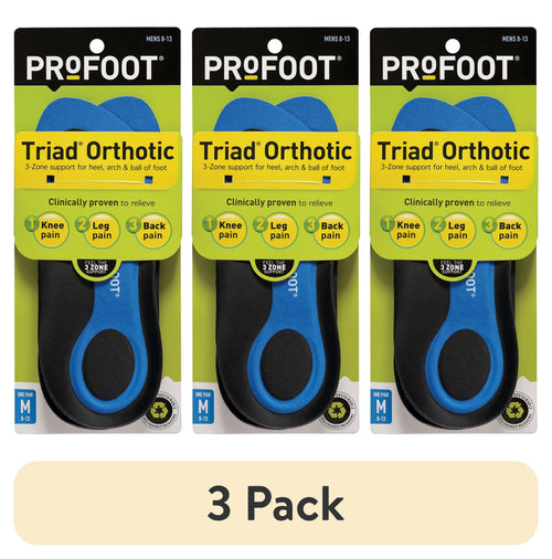 (3 Pack)  Triad Orthotic Insoles for Knee, Leg & Back Pain, Men'S 8-13, 1 Pair
