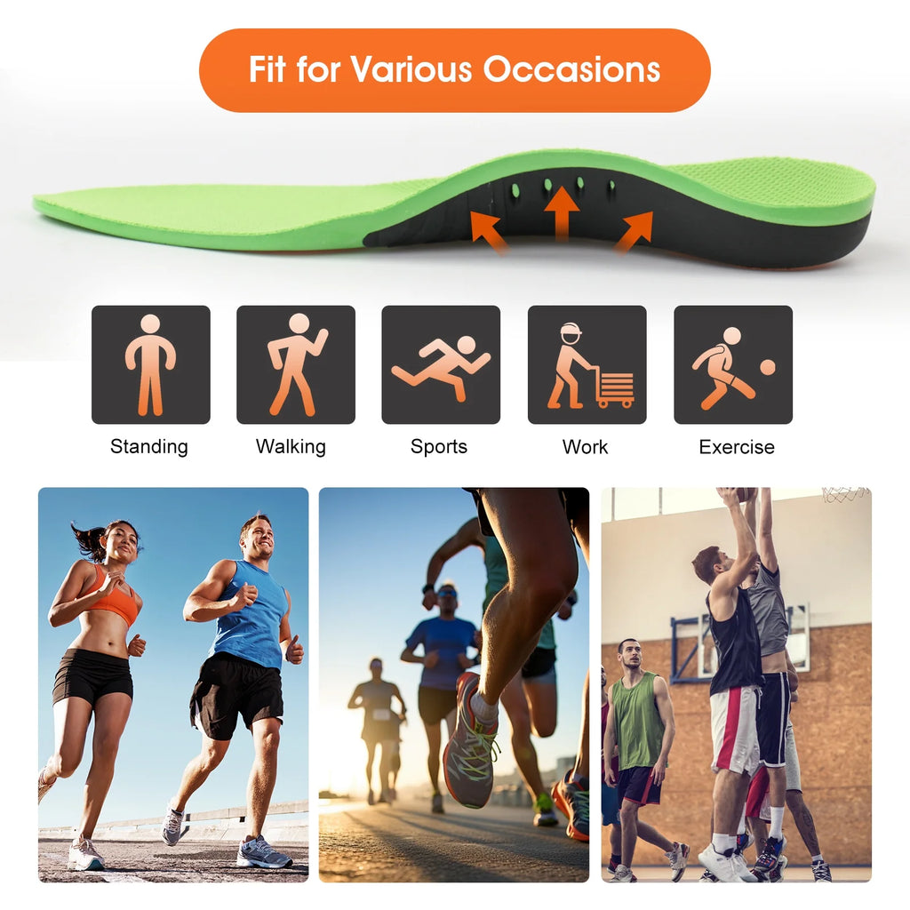 Heavy Duty Support Insole Arch Support , Shoe Insert Orthotics for Flat Feet (Men/ Women, M)