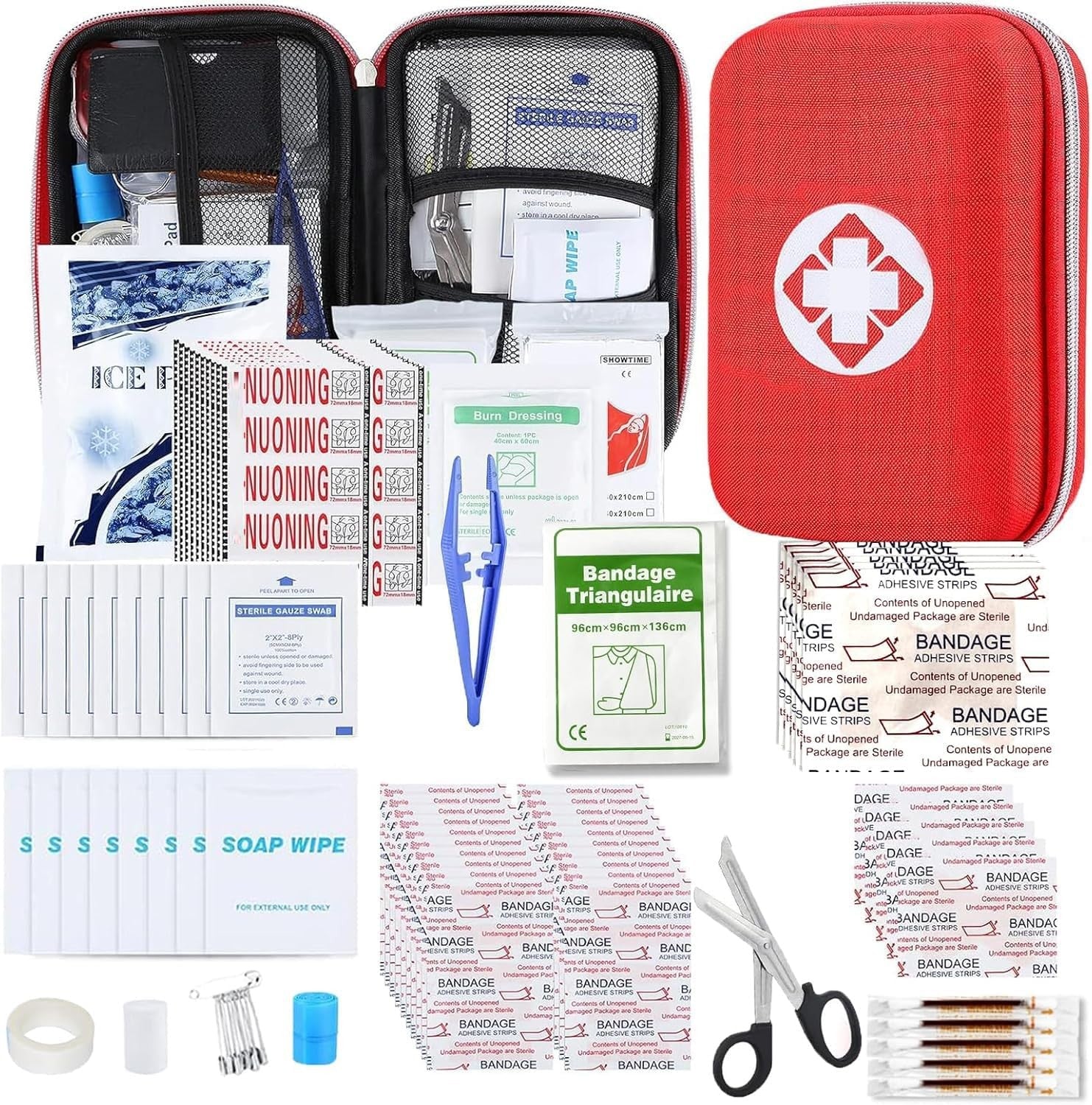 AMORNING 276Pc First Aid Kit Compact Travel Bag