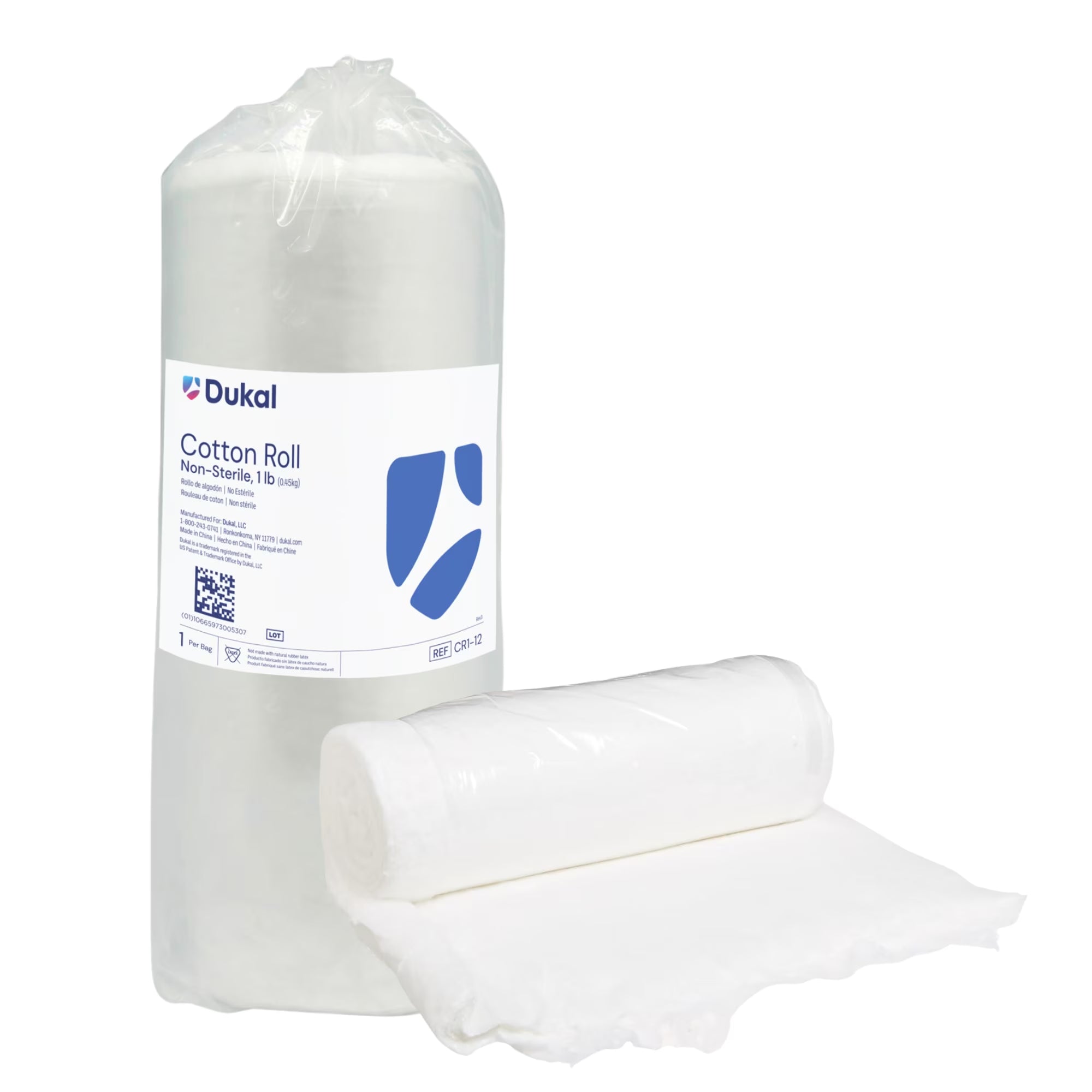 Non-Sterile Cotton Roll, 1 Lb | Soft & Absorbent for Wound Care - 1 Roll