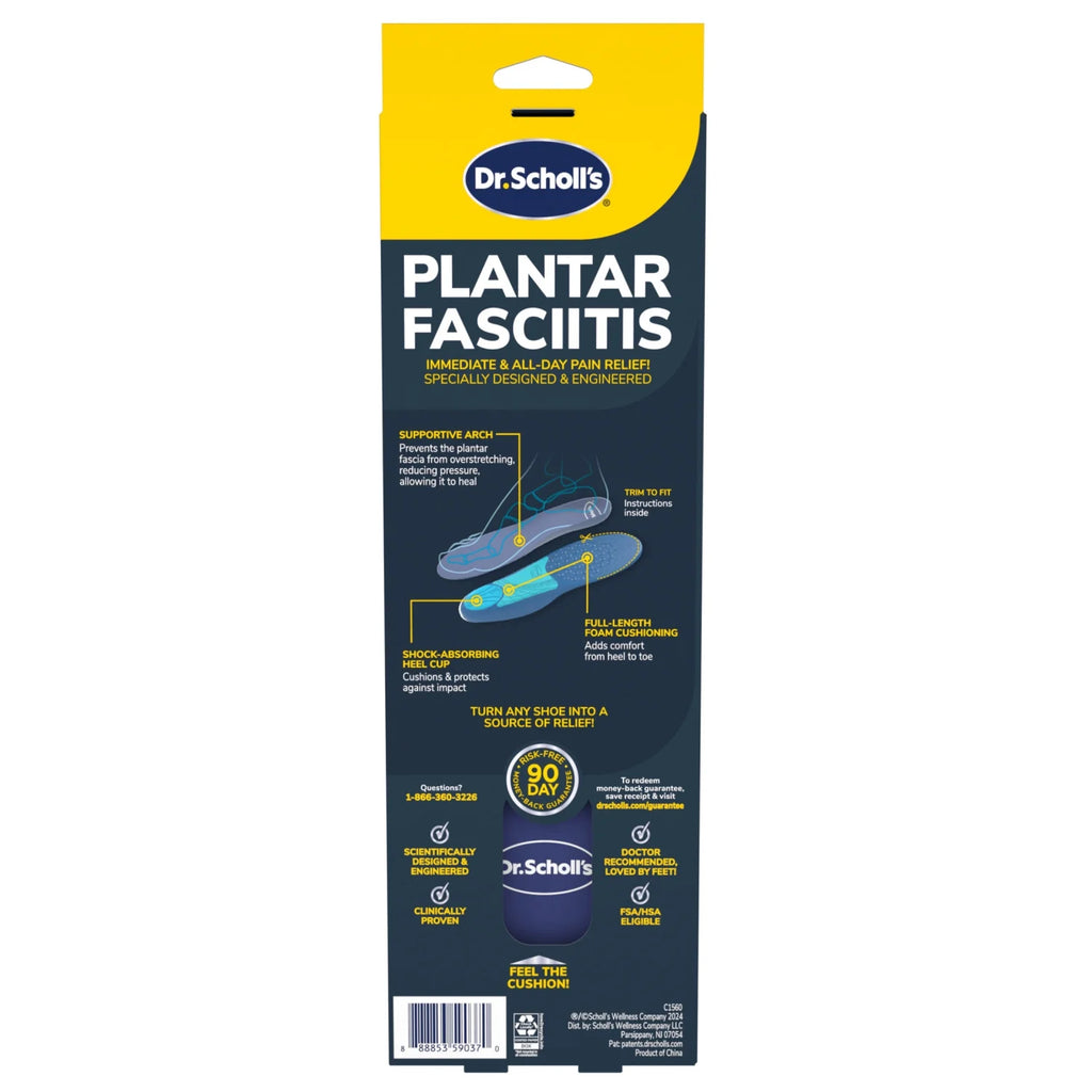 Dr. Scholl’S Plantar Fasciitis Pain Relief Insoles with Arch Support, Men Shoe Sizes 8-13, 1 Pair
