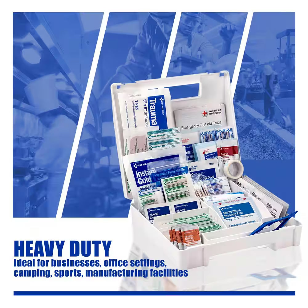 130-Piece Plastic OSHA First Aid Kit