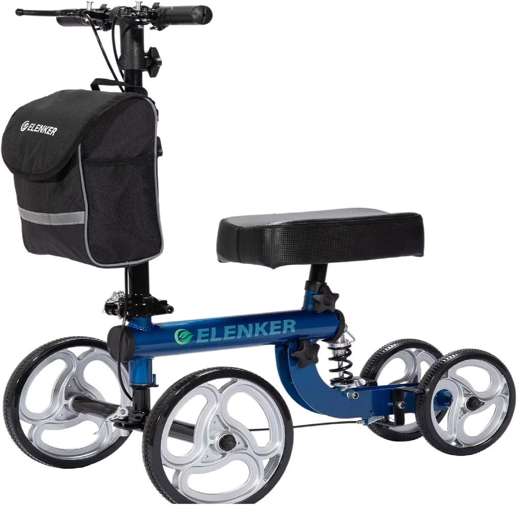 Knee Scooter Steerable Deluxe Medical Knee Walkerfor Foot Injury Crutch Alternative Blue