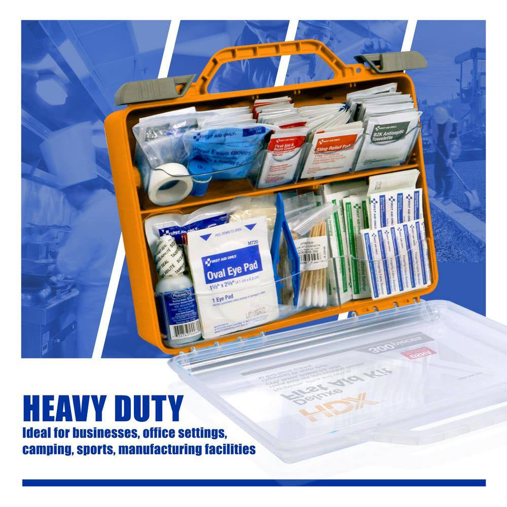 300-Piece Deluxe Clear Front Plastic OSHA First Aid Kit