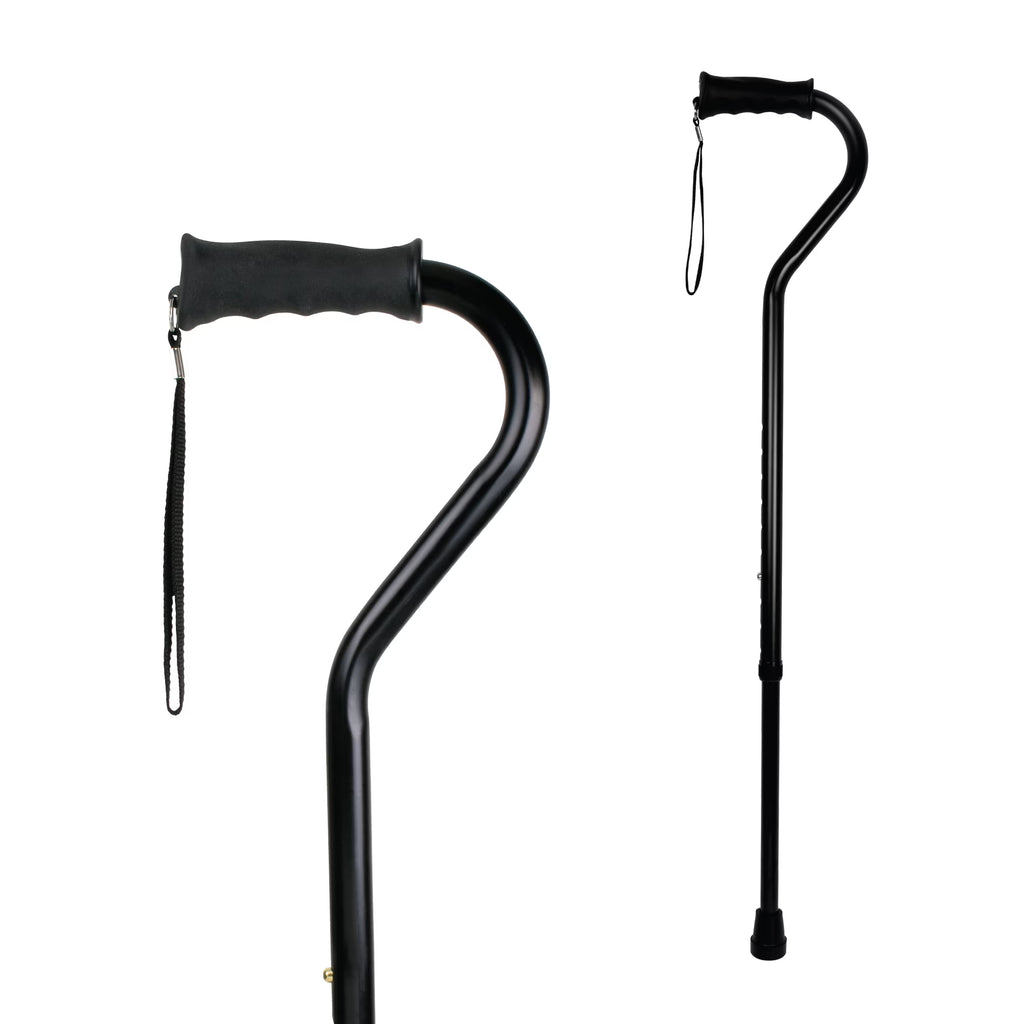 Ergo Offset Adjustable Handle Walking Cane for All Occasions, Black, 250 Lb Weight Capacity