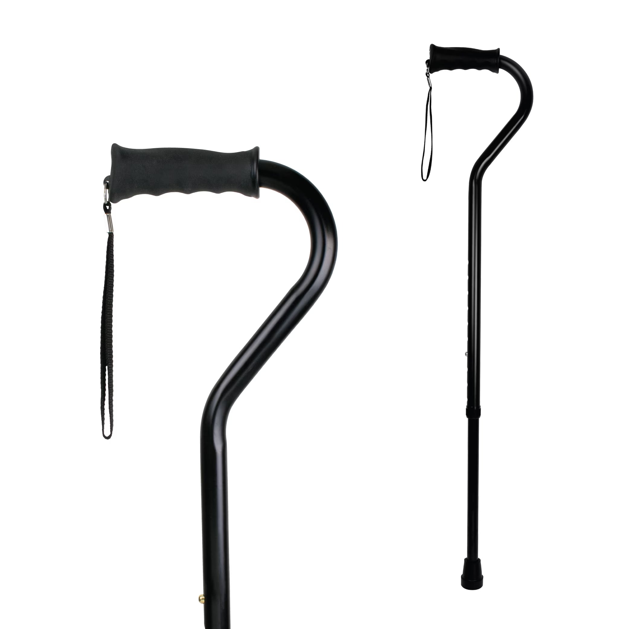 Ergo Offset Adjustable Handle Walking Cane for All Occasions, Black, 250 Lb Weight Capacity