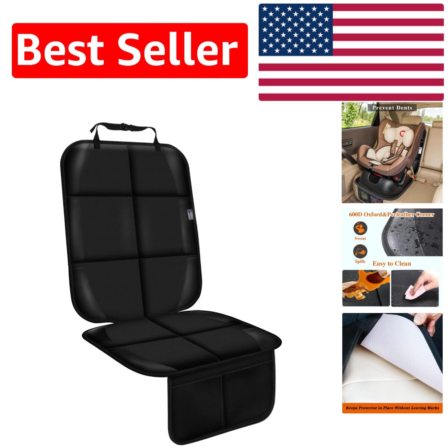 Non-Slip Car Seat Protector for Child Seats - Padded, Waterproof & Universal Fit