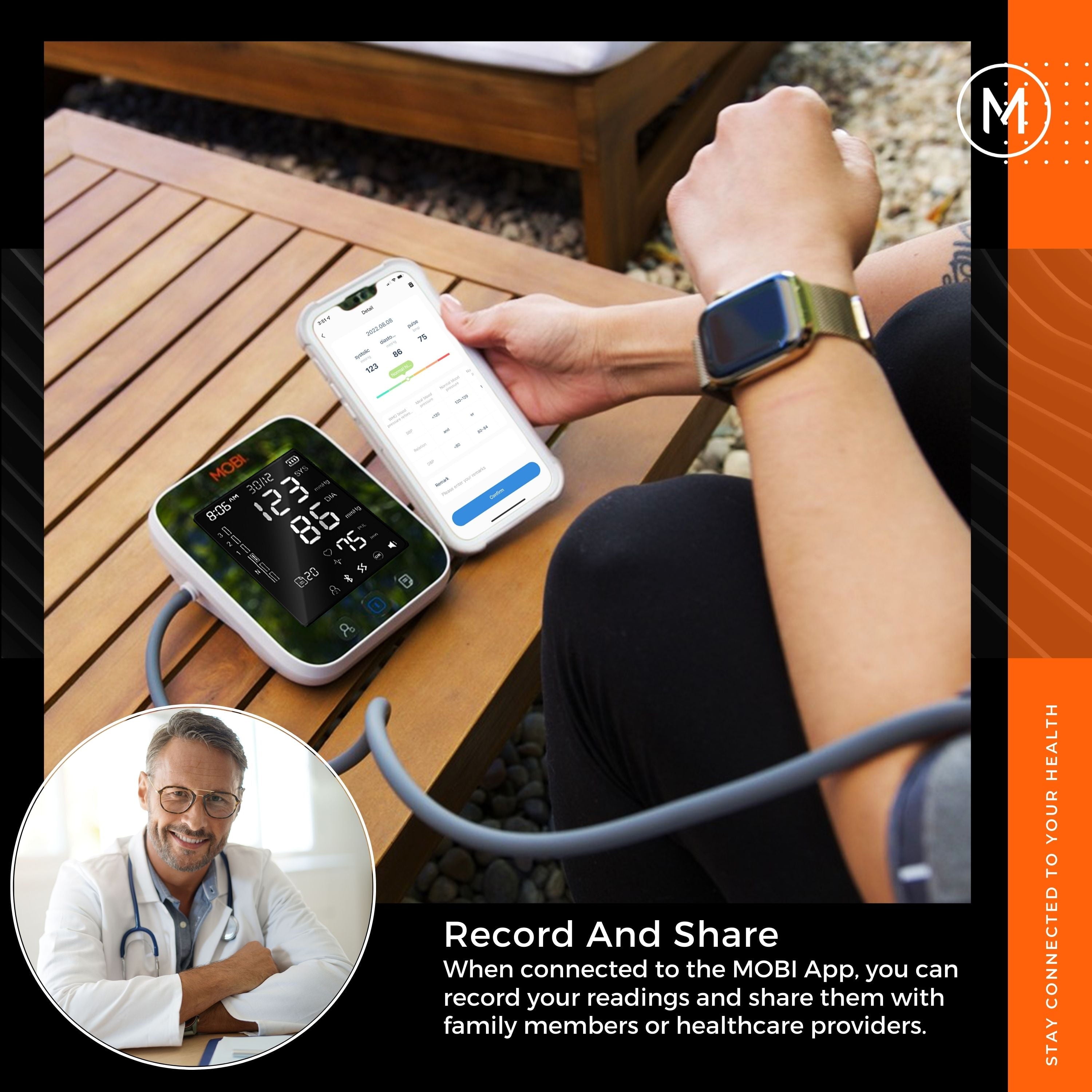 Connect Smart Bluetooth Upper Arm Blood Pressure Monitor Automatic Blood Pressure Machine
