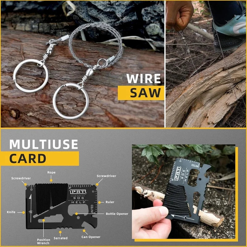 Survival Kits 57 Pcs,Emergency Survival Gear Tools for Outdoor Camping, Hiking,Gifts for Men Dad Husband Teenage Boy