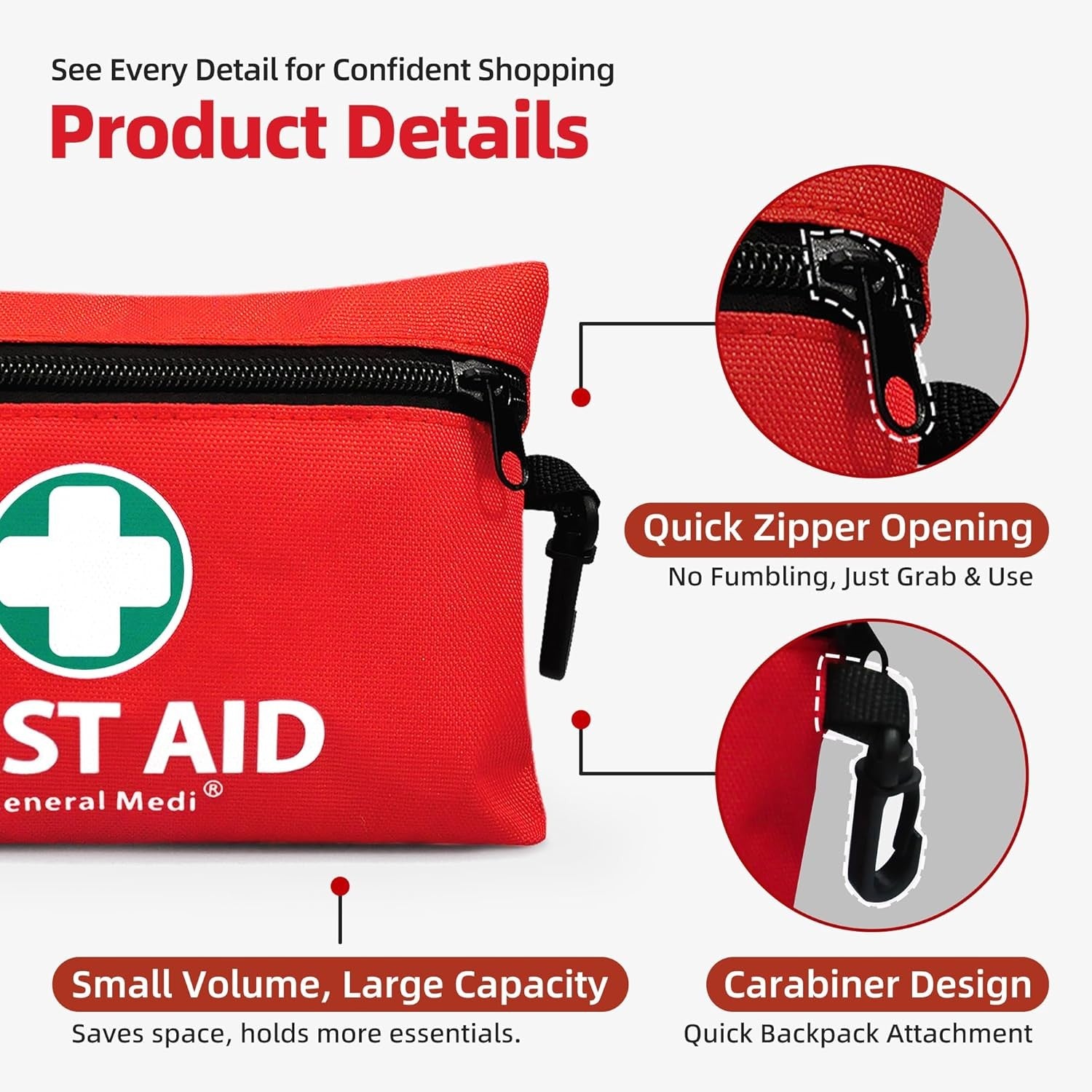 General Medi 110Pc Mini First Aid Kit Red