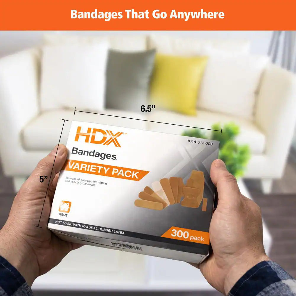 Bandage Variety Pack 300-Count First Aid Kit