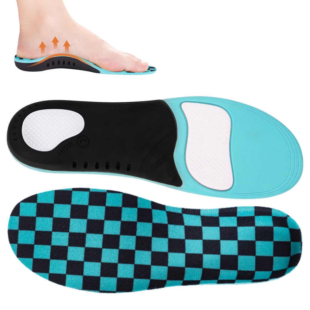 Plantar Fasciitis Insoles, Heavy Duty High Arch Support Inserts, Flat Feet - Orthotic Foot Pain Relief Insoles for Men Women, S