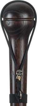 Unique Handmade Hardwood Walking Stick with Paracord Skull Strap