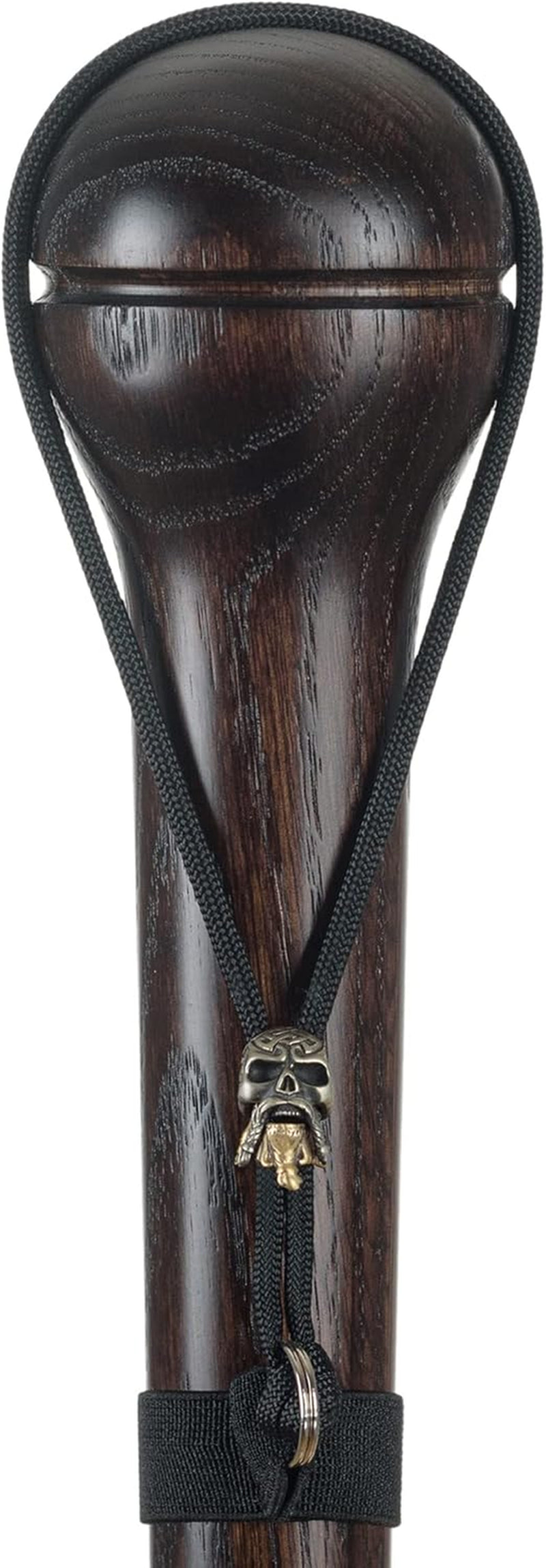 Unique Handmade Hardwood Walking Stick with Paracord Skull Strap