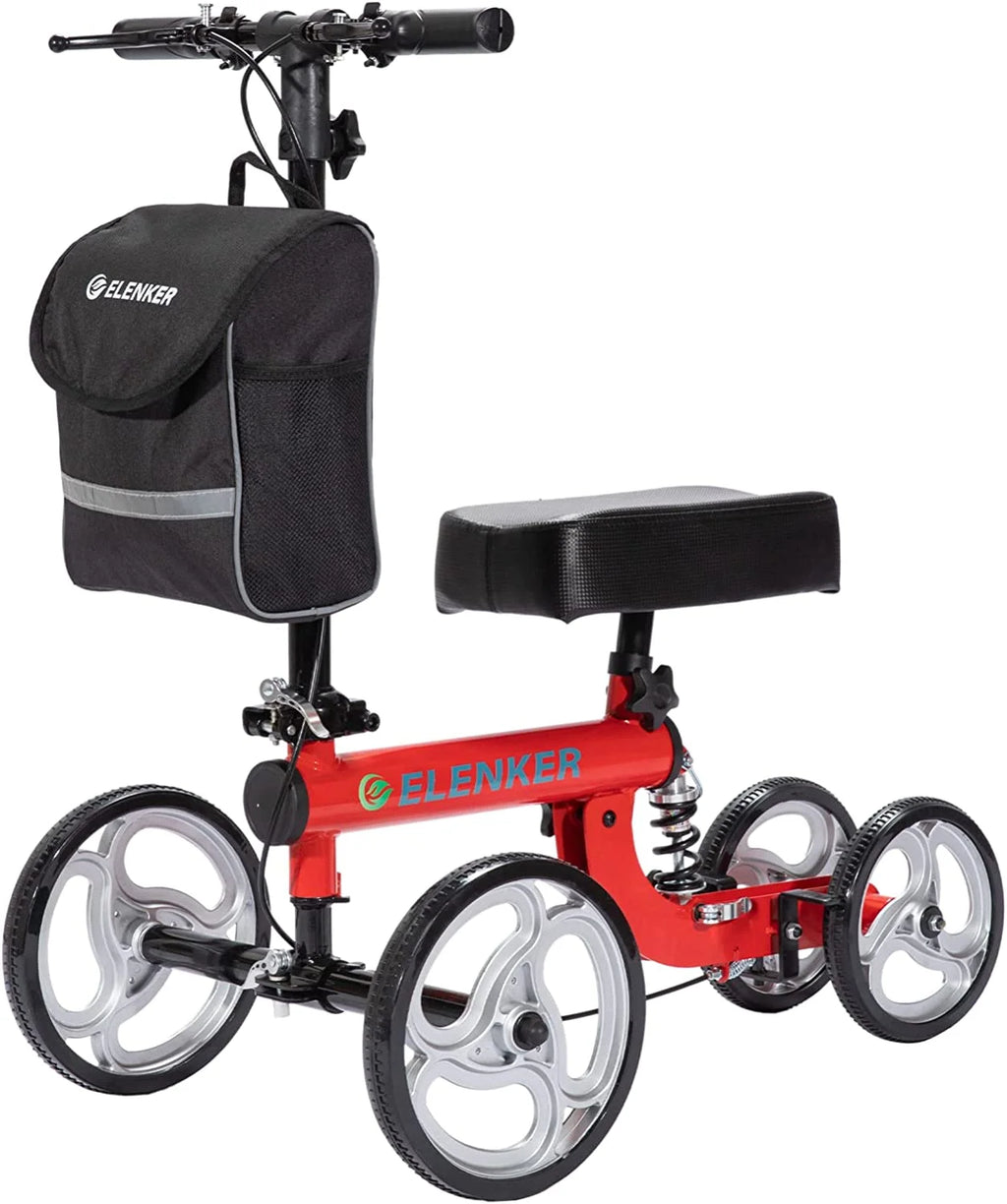 Knee Scooter Steerable Deluxe Medical Knee Walkerfor Foot Injury Crutch Alternative Silver