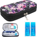 Insulin Cooler Travel Case with 2 TSA Approved Ice Packs - Insulin Pen Cooler Case, Suitable for Diabetic Insulin Bag, Medication for Peptide Case(Purple Pink Rose)