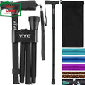 Vive Folding Cane - Foldable Walking Cane for Men, Women - Fold-Up, Collapsible.
