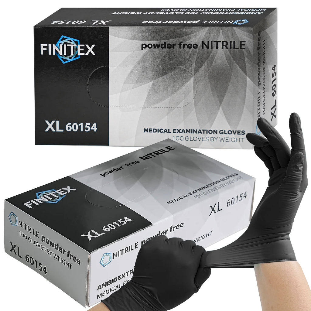 1000PCS Black Disposable Gloves Nitrile, Food Safe Gloves for Cooking, Food Prep, Powder-Free, Latex-Free, Textured Grip, 3.2 Mil, Medium