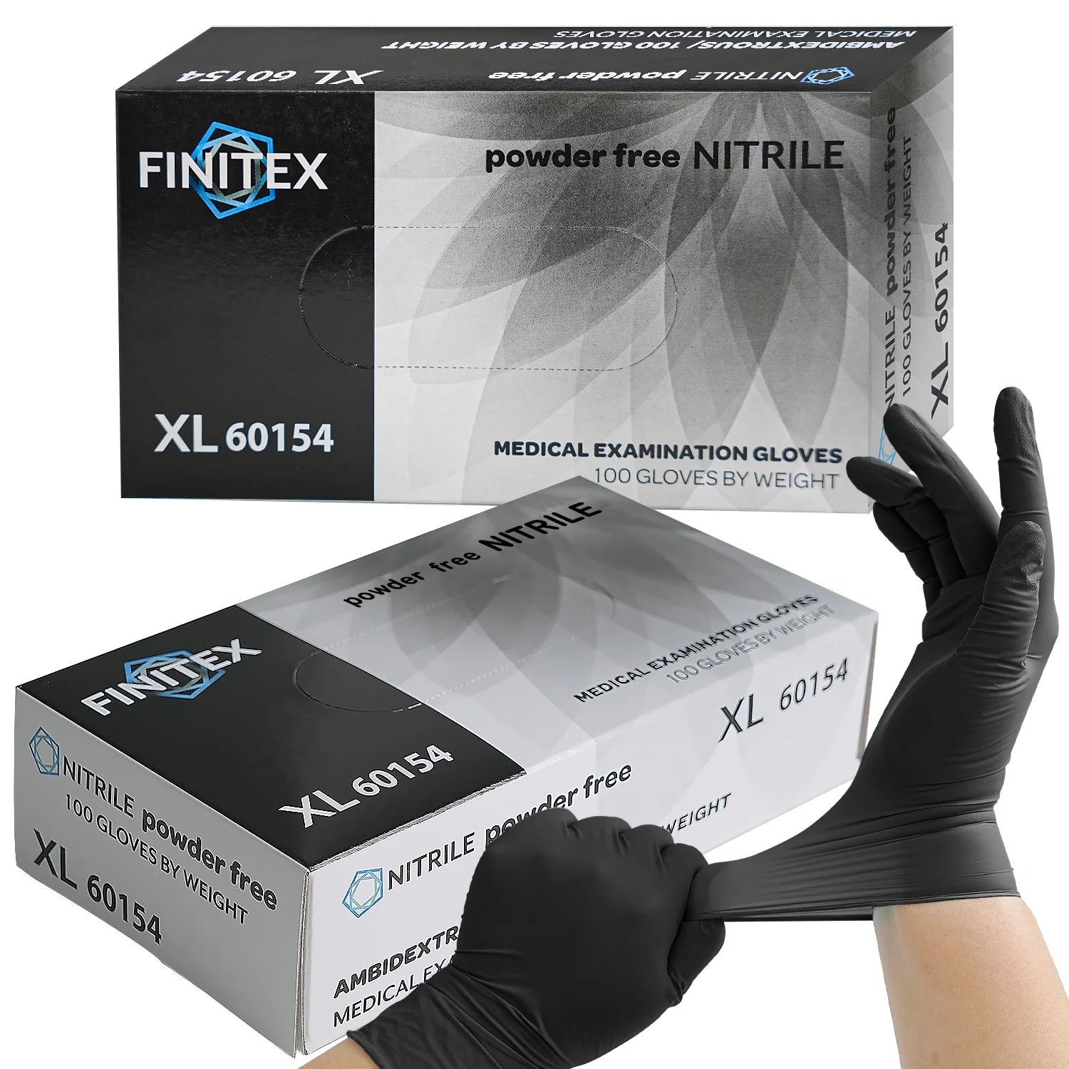 1000PCS Black Disposable Gloves Nitrile, Food Safe Gloves for Cooking, Food Prep, Powder-Free, Latex-Free, Textured Grip, 3.2 Mil, Medium